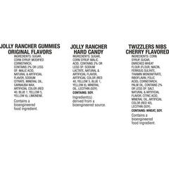 TWIZZLERS & JOLLY RANCHER FAVORITES with Cherry Nibs, Hard Candy and Gummies Party Bag 43.03 oz.
