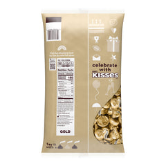 HERSHEY'S KISSES with Almonds Gold Foils Milk Chocolate Candy Bulk Bag, 60 oz
