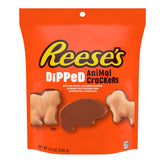 REESE'S Milk Chocolate and Peanut Butter Dipped Animal Crackers Bag, 8.5 oz