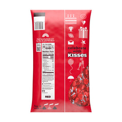HERSHEY'S KISSES Red Foils Milk Chocolate Candy Bulk Bag, 60 oz